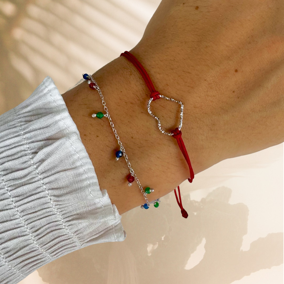 Pulsera love plata (más colores)