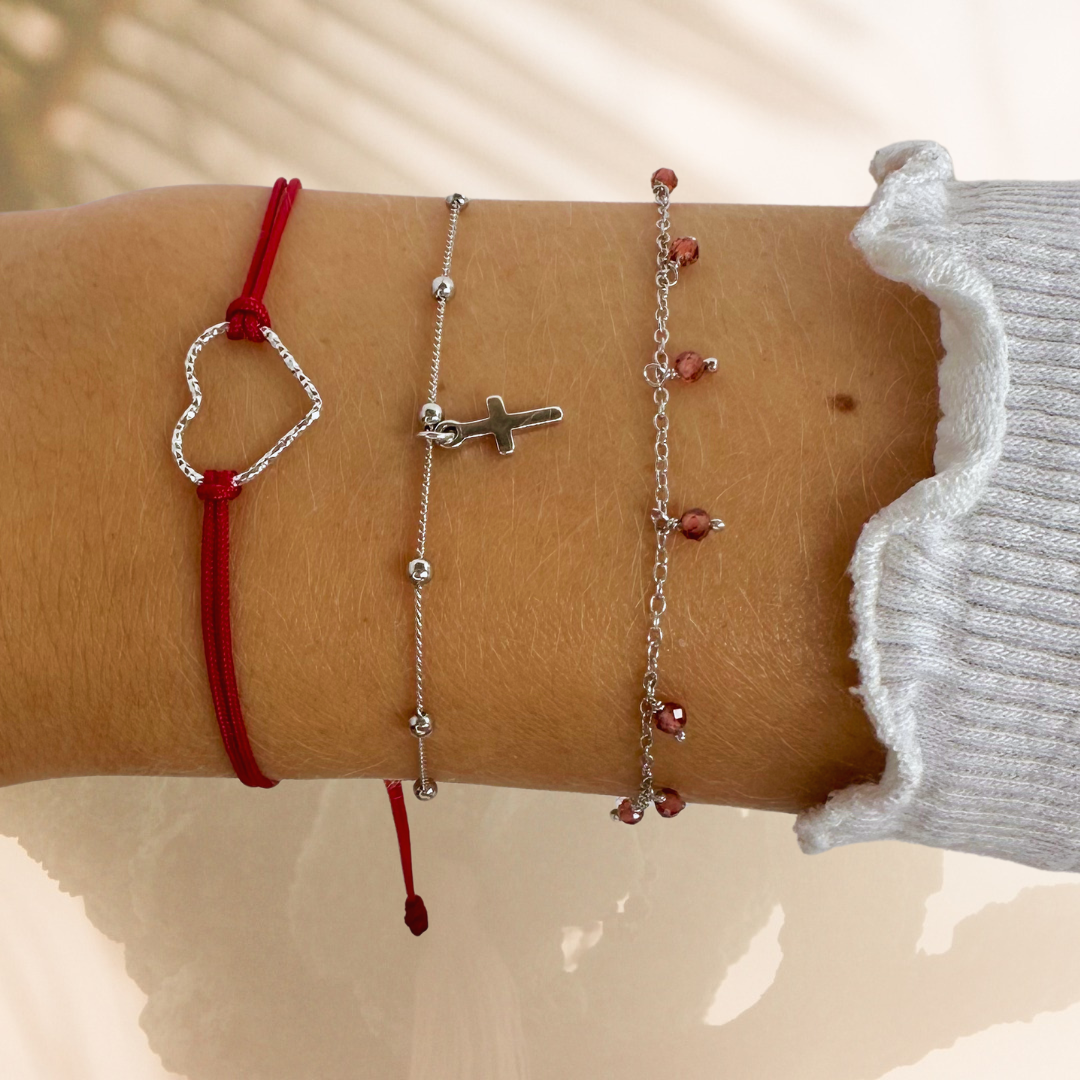 Pulsera love plata (más colores)