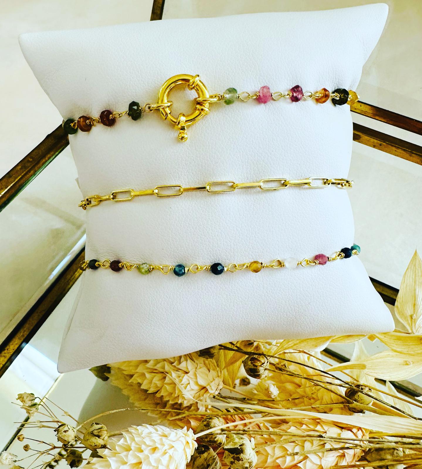 Pulsera Badalona oro - diferentes piedras