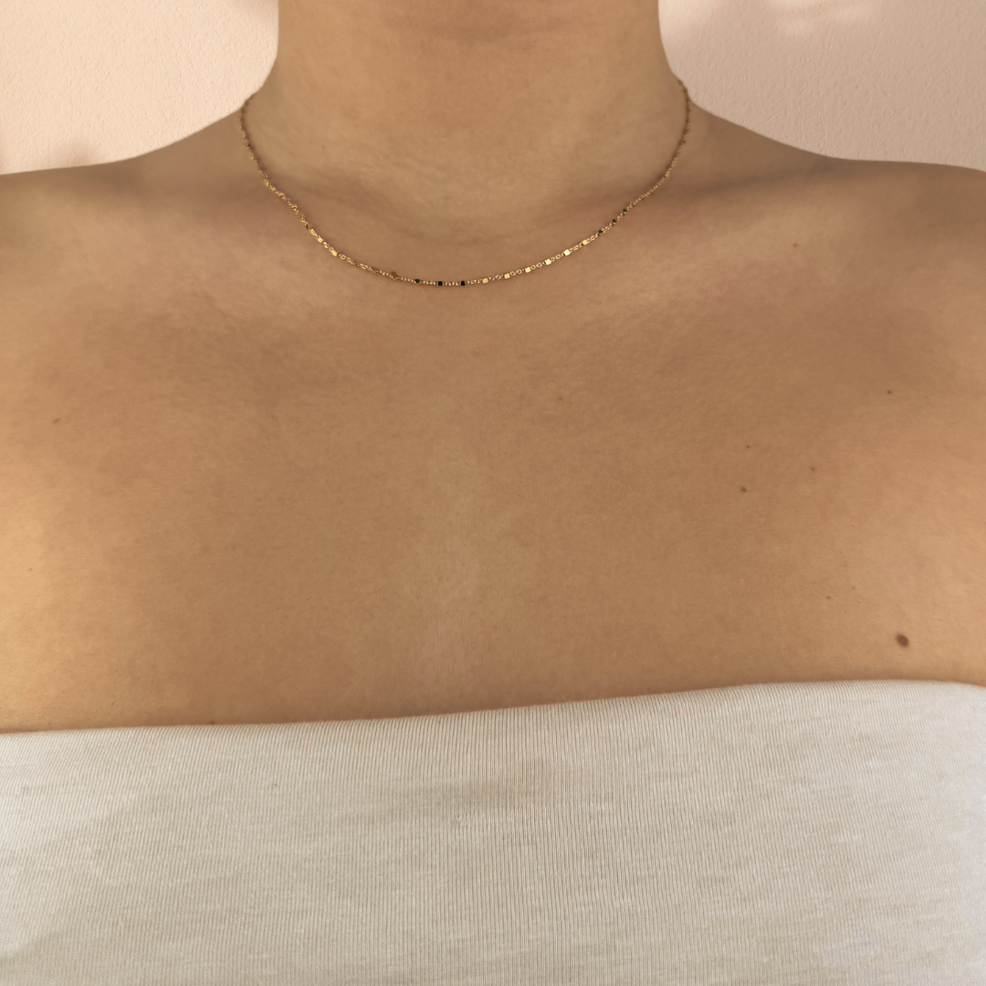 Checkered chain necklace