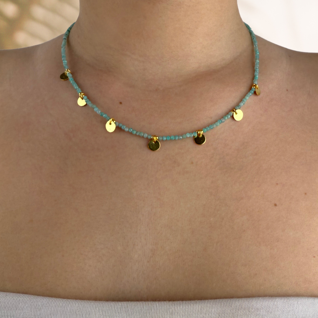 Collar Alella oro-diferentes piedras