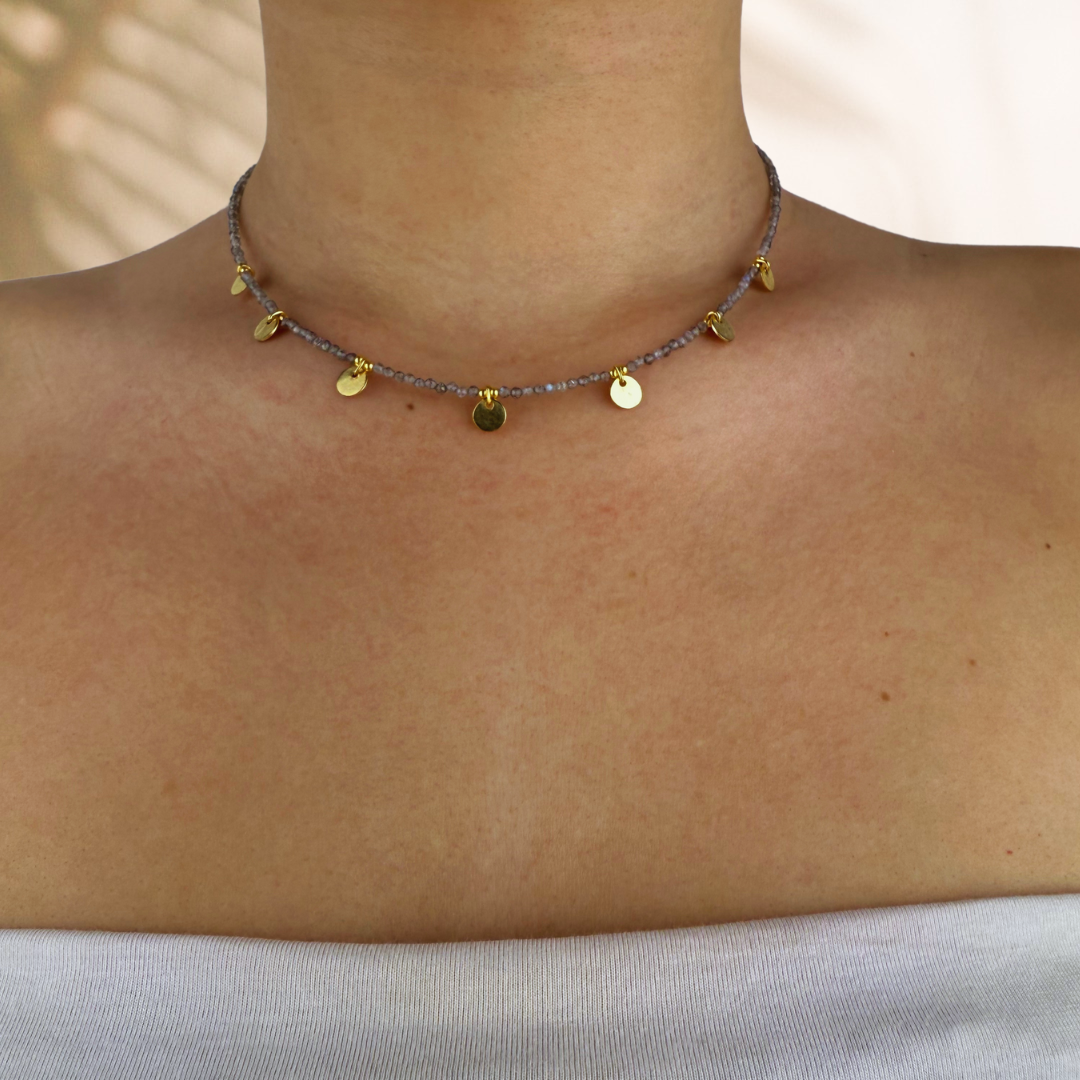 Collar Alella oro-diferentes piedras