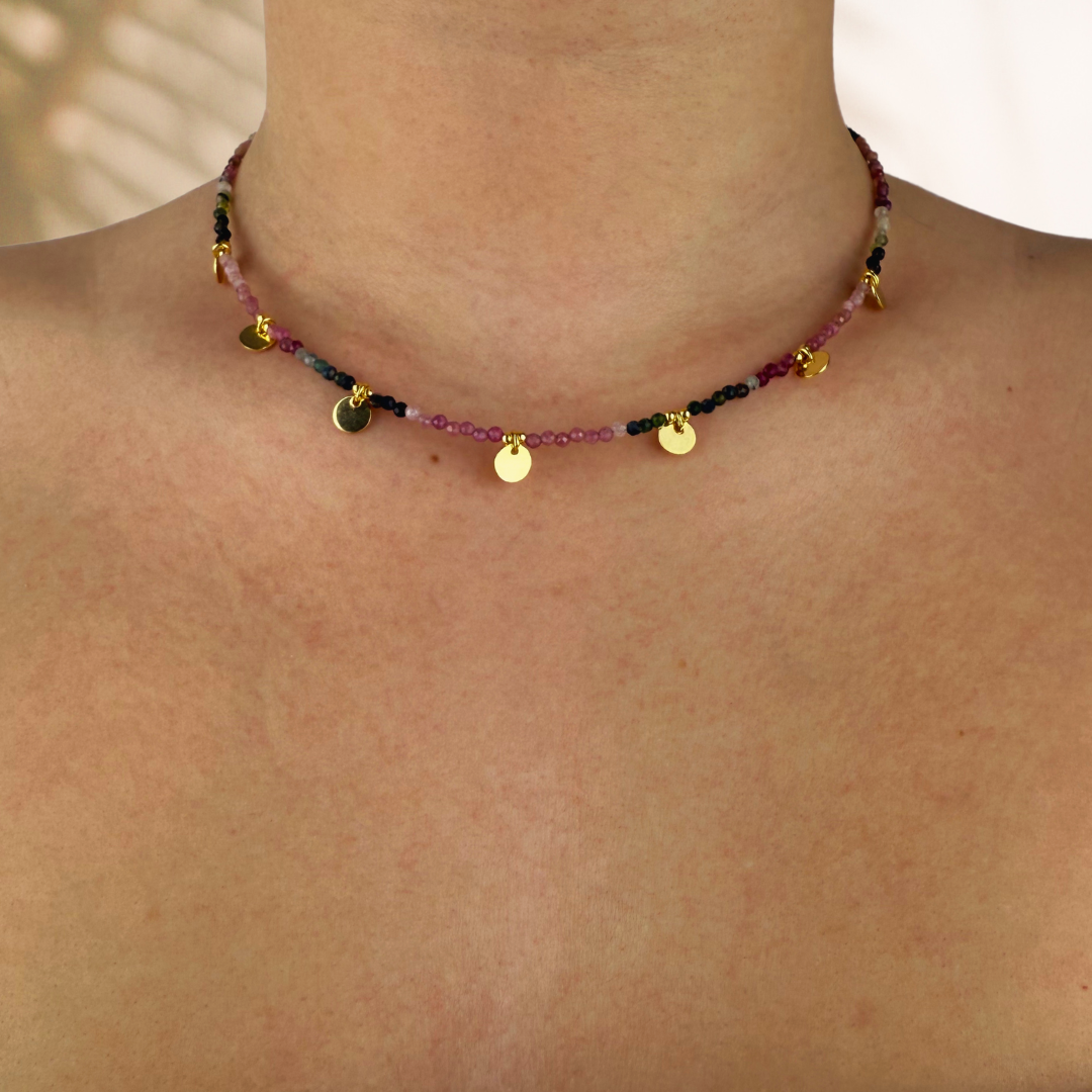 Collar Alella oro-diferentes piedras