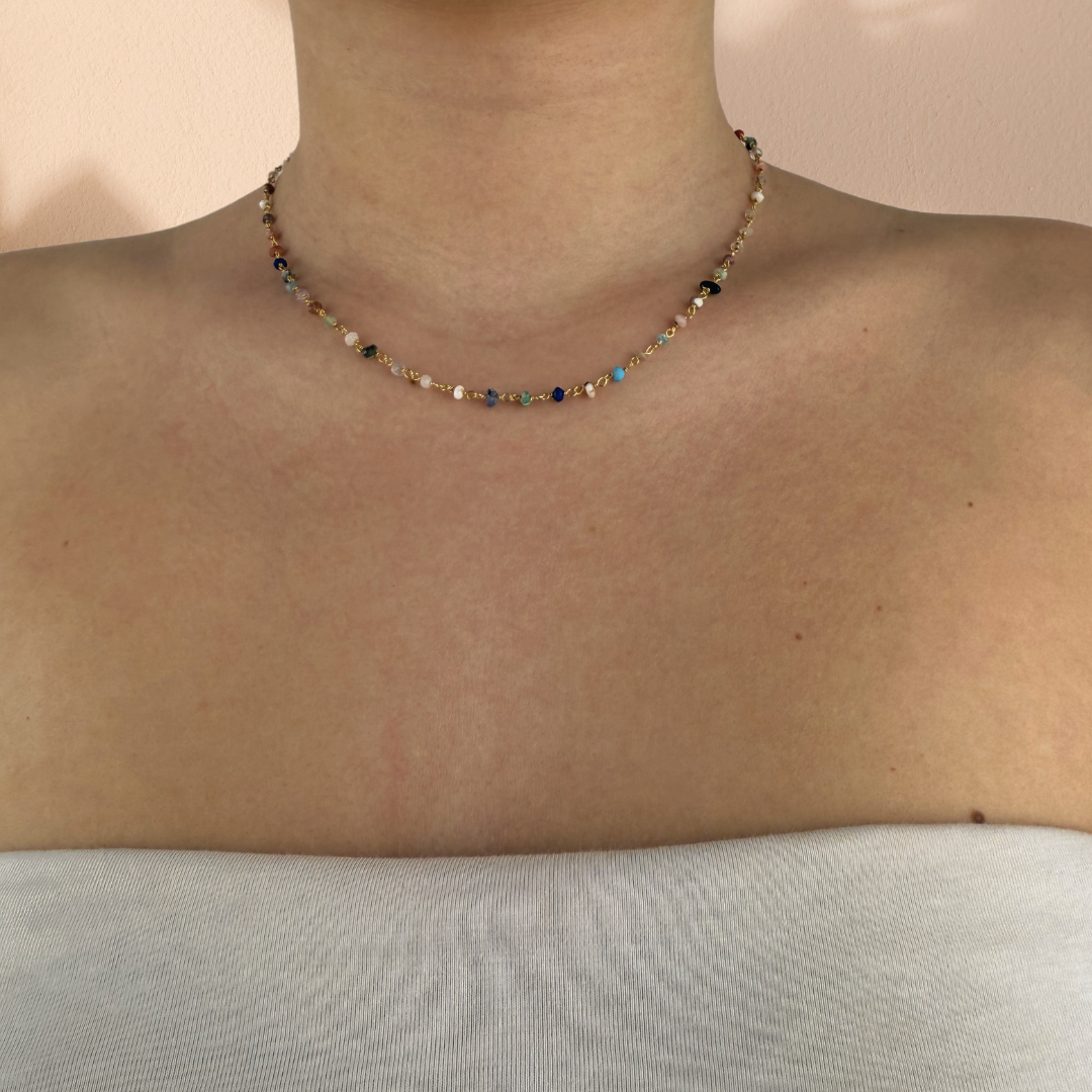 Collar Badalona oro - diferentes piedras