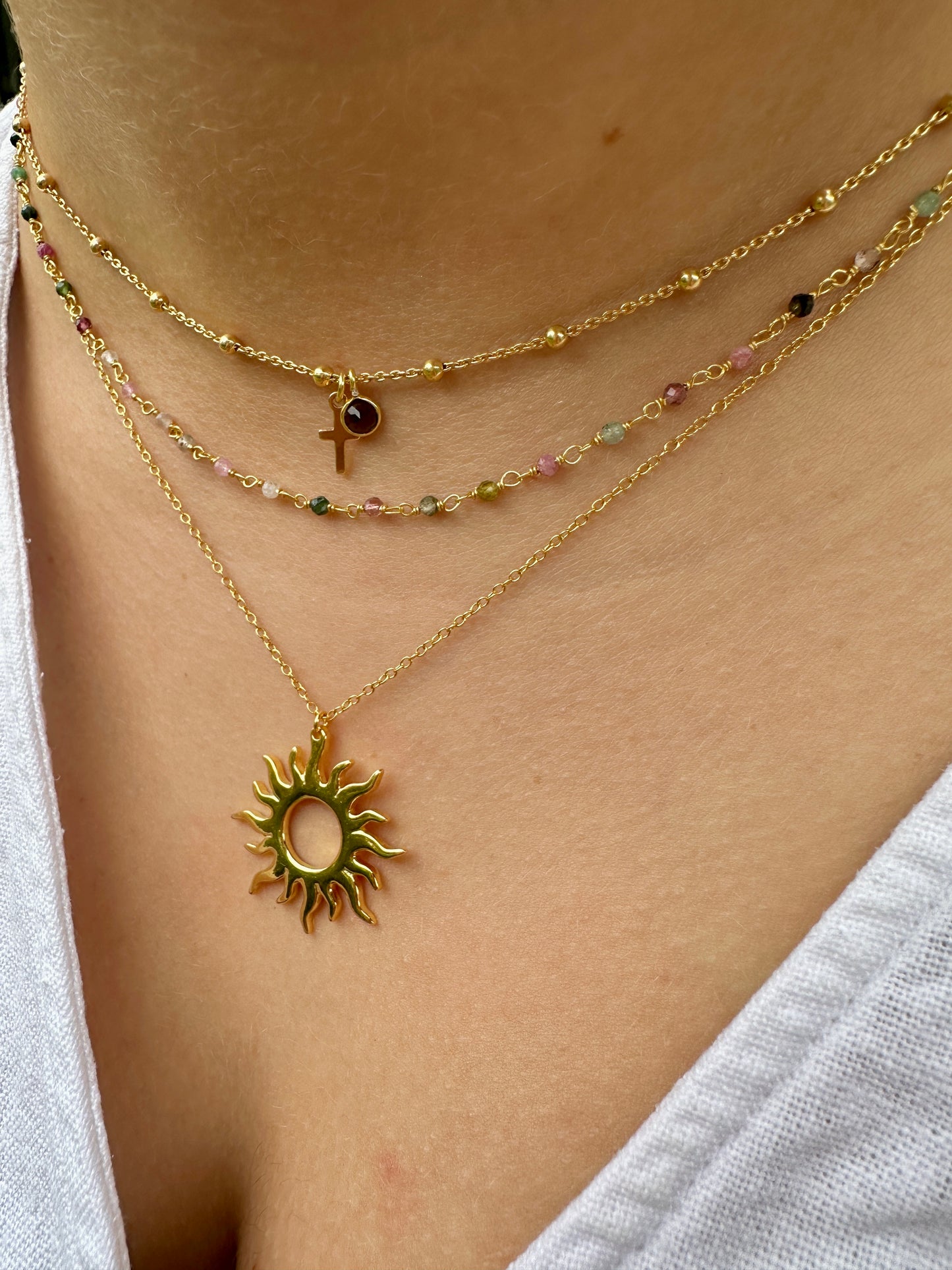 Alp necklace with quartz and cross