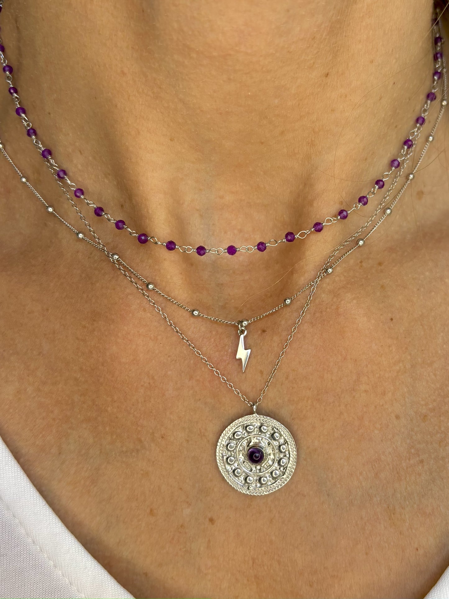 Badalona silver necklace - different stones