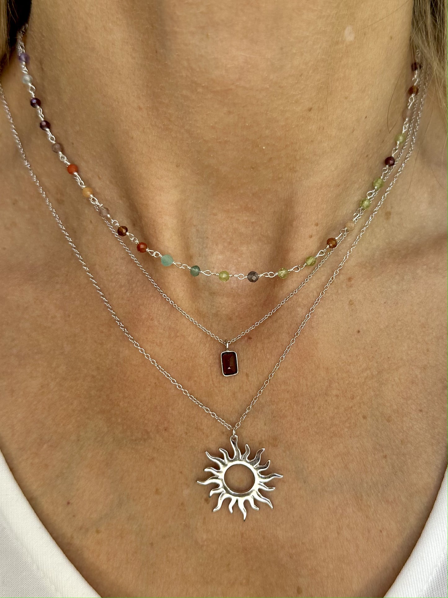 Setting sun necklace