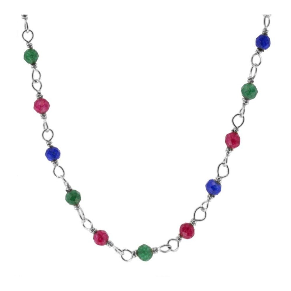 Collar Badalona plata - diferentes piedras