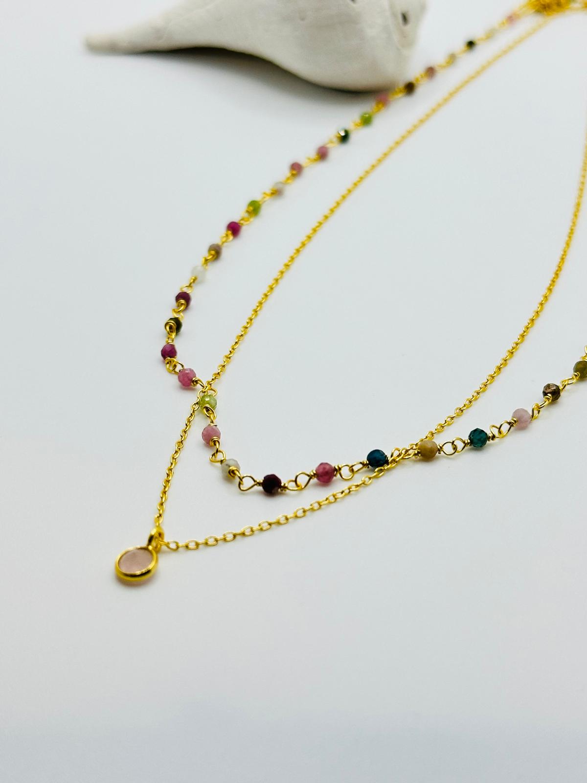 Collar Vilassar de Mar oro - diferentes piedras