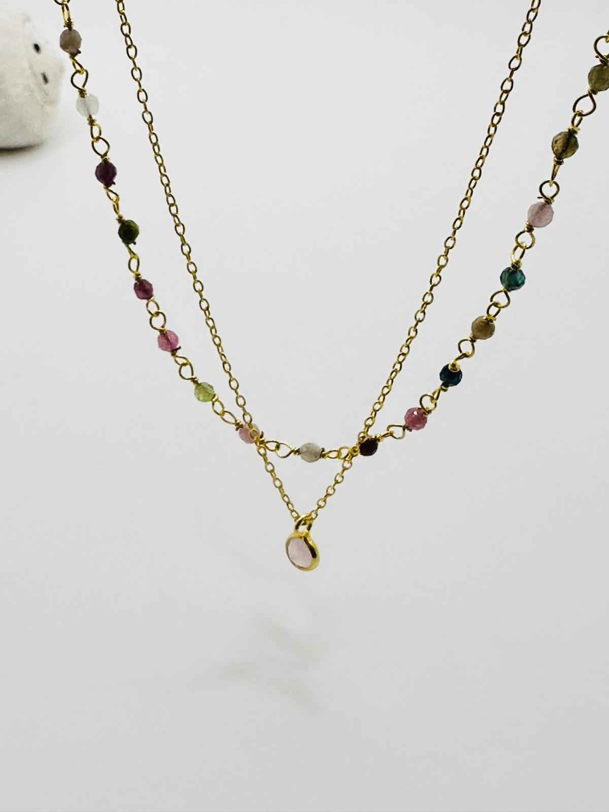 Collar Vilassar de Mar oro - diferentes piedras