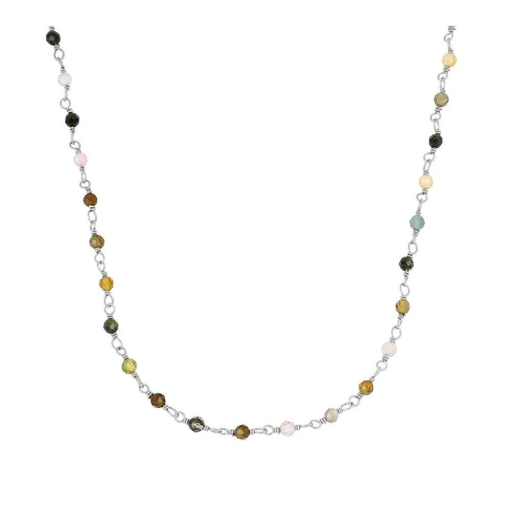 Collar Badalona plata - diferentes piedras
