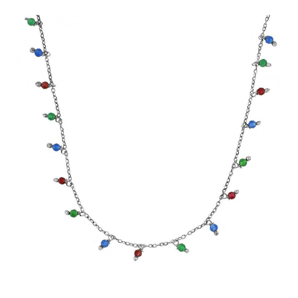 Collar Premià plata - diferentes piedras