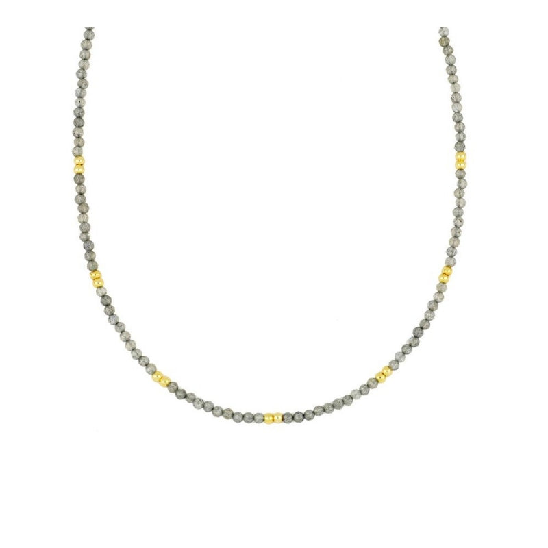 Collar Tiana oro- diferentes piedras