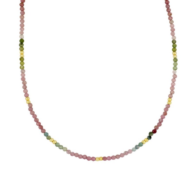 Collar Tiana oro- diferentes piedras