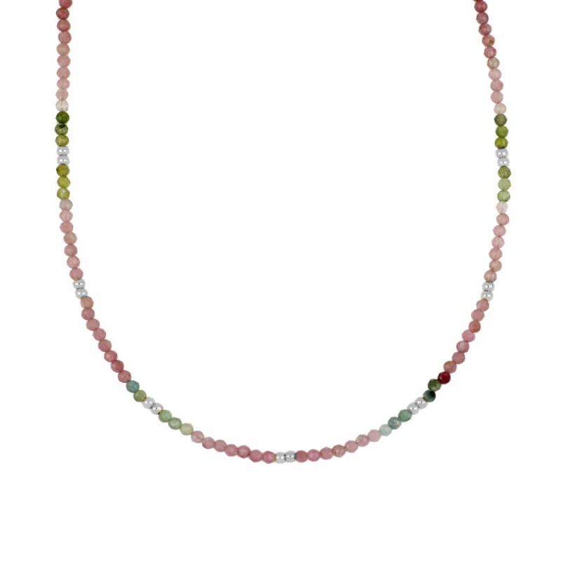 Collar Tiana plata- diferentes piedras