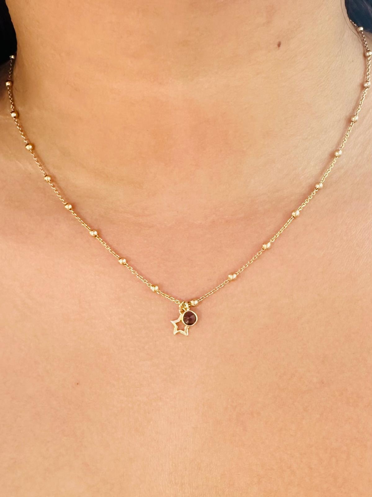 Alp necklace with quartz and hollow star