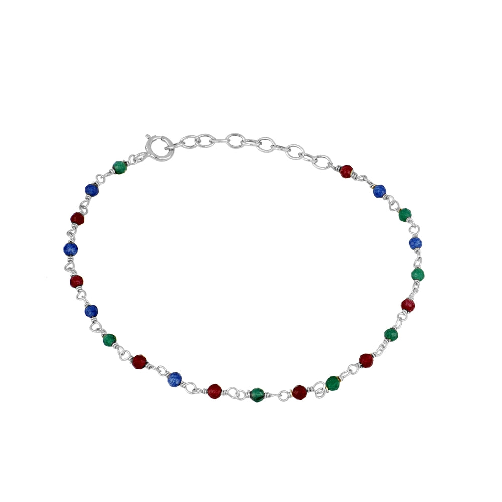 Pulsera Badalona plata - diferentes piedras