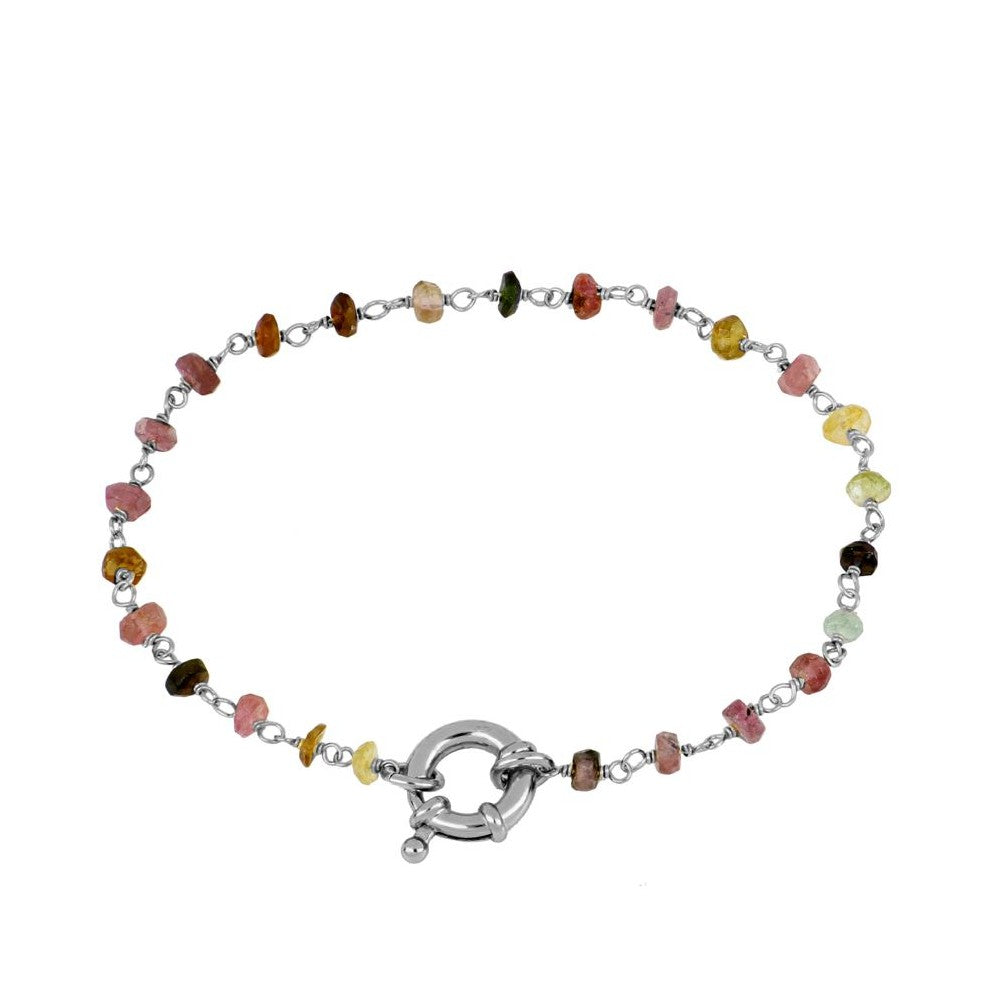 Pulsera Cabrils plata- diferentes piedras