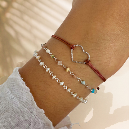 Pulsera love plata (más colores)