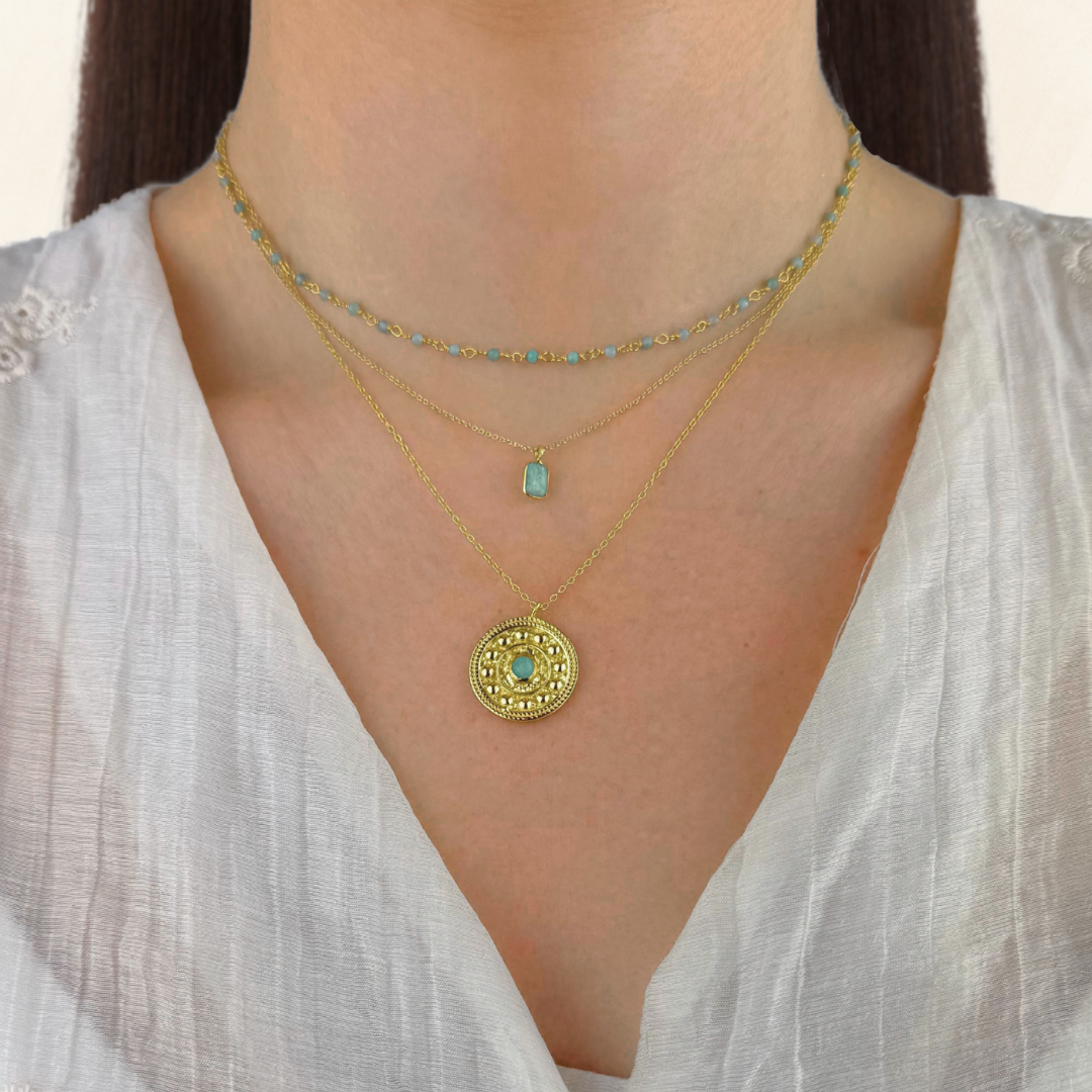 Collar Badalona oro - diferentes piedras