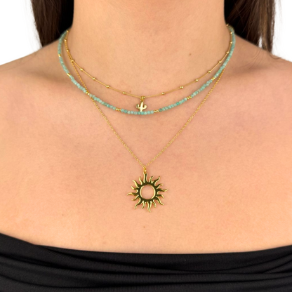 Collar Tiana oro- diferentes piedras