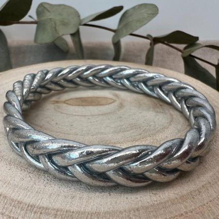 Buddhist bracelet Braided silver