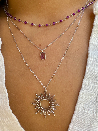 Setting sun necklace