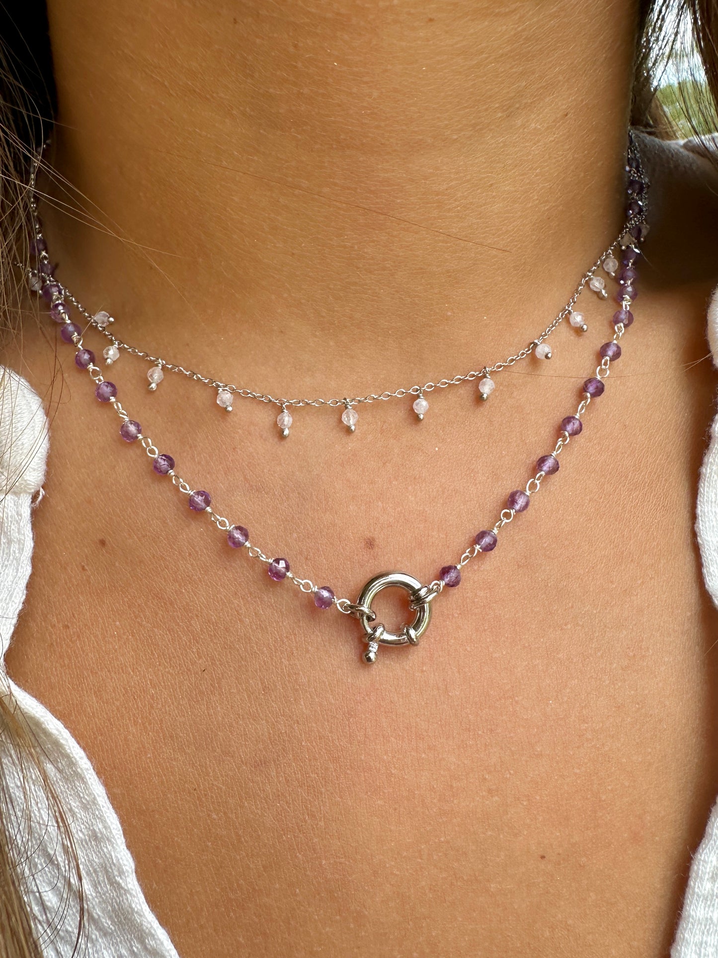 Premià silver necklace - different stones