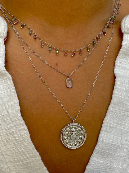 Montgat silver necklace - different stones