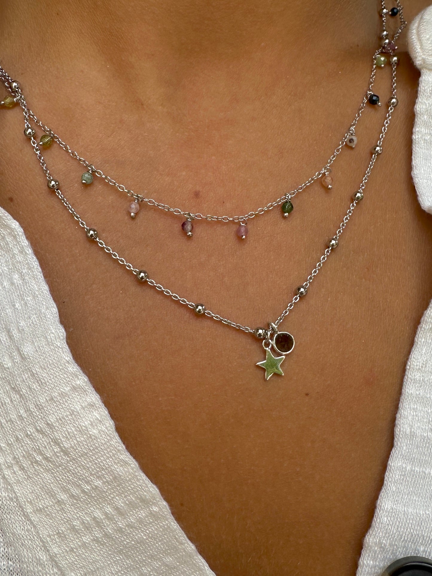 Premià silver necklace - different stones