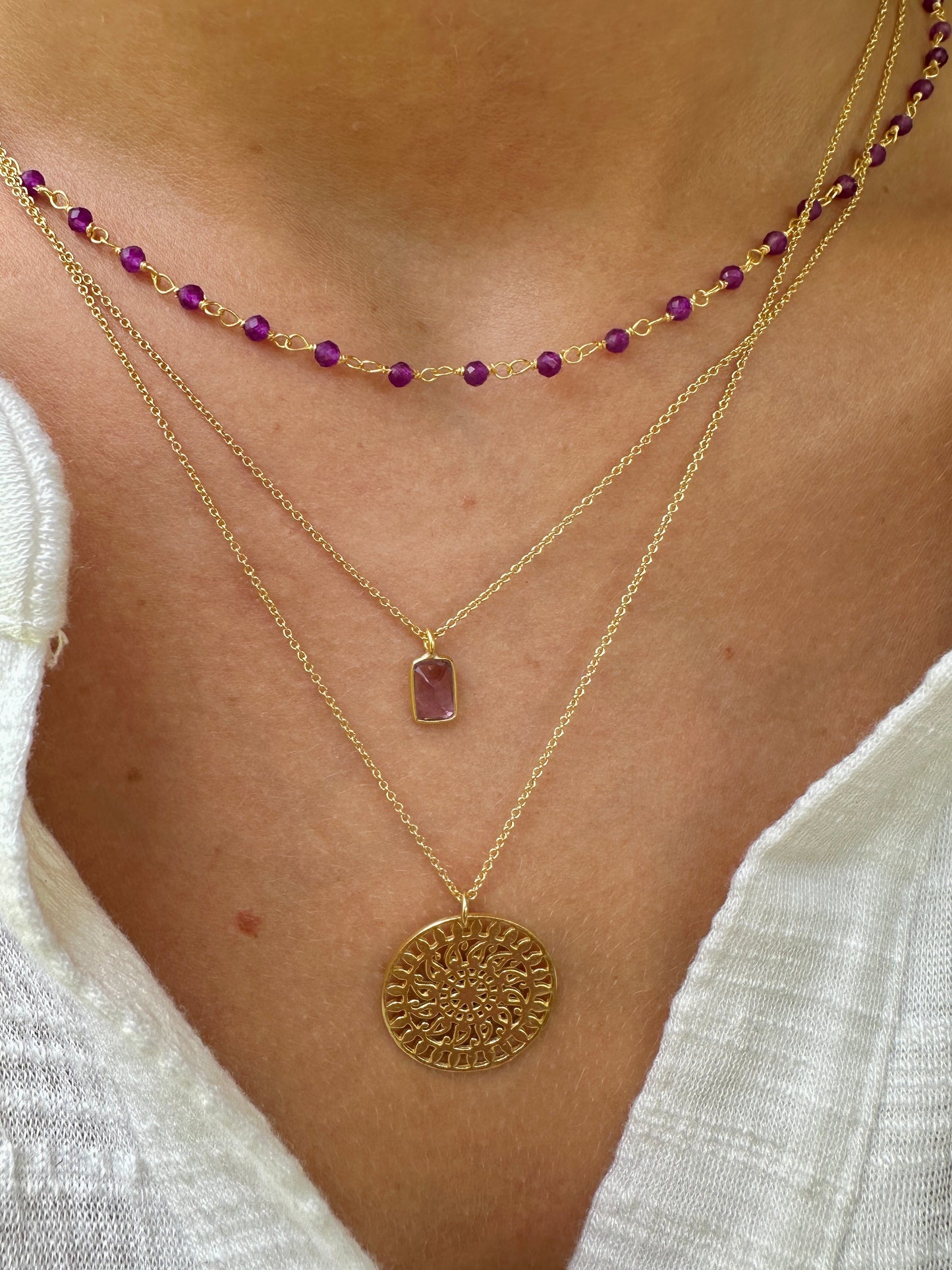 Collar Ibiza oro - diferentes piedras