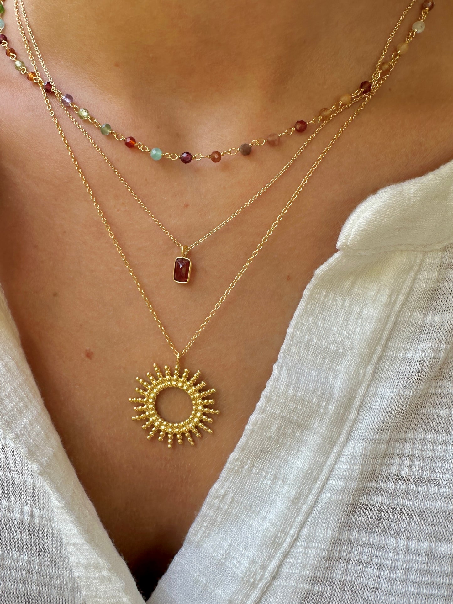 Collar Ibiza oro - diferentes piedras