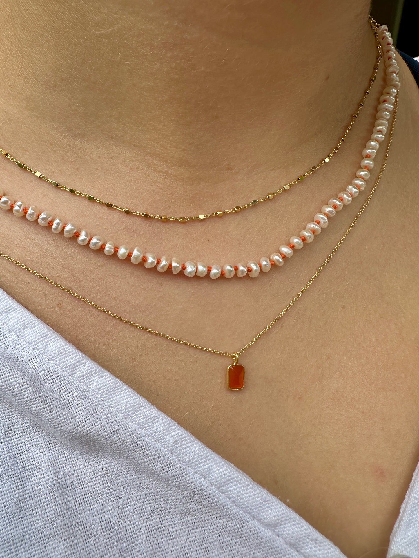 Checkered chain necklace