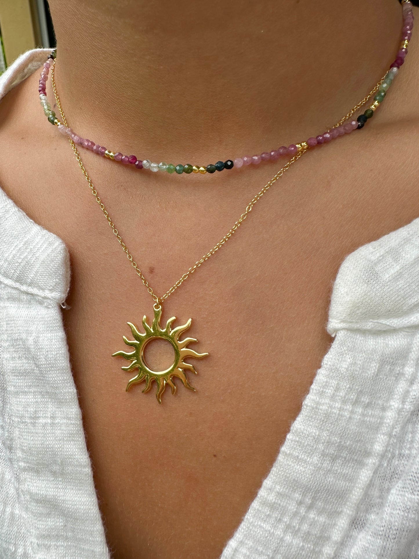 Setting sun necklace
