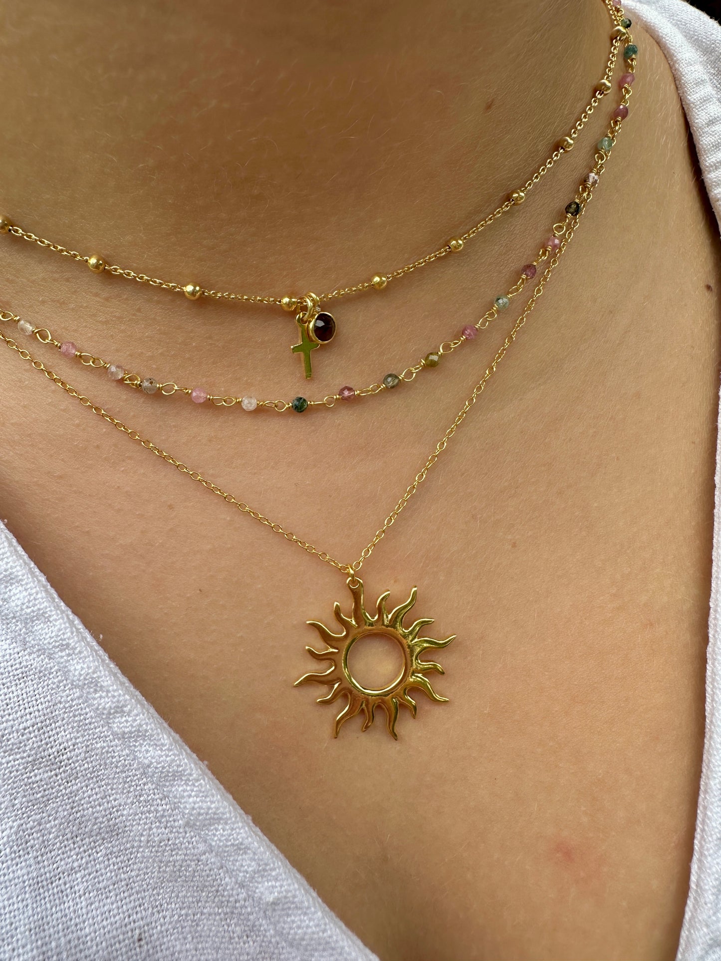 Setting sun necklace