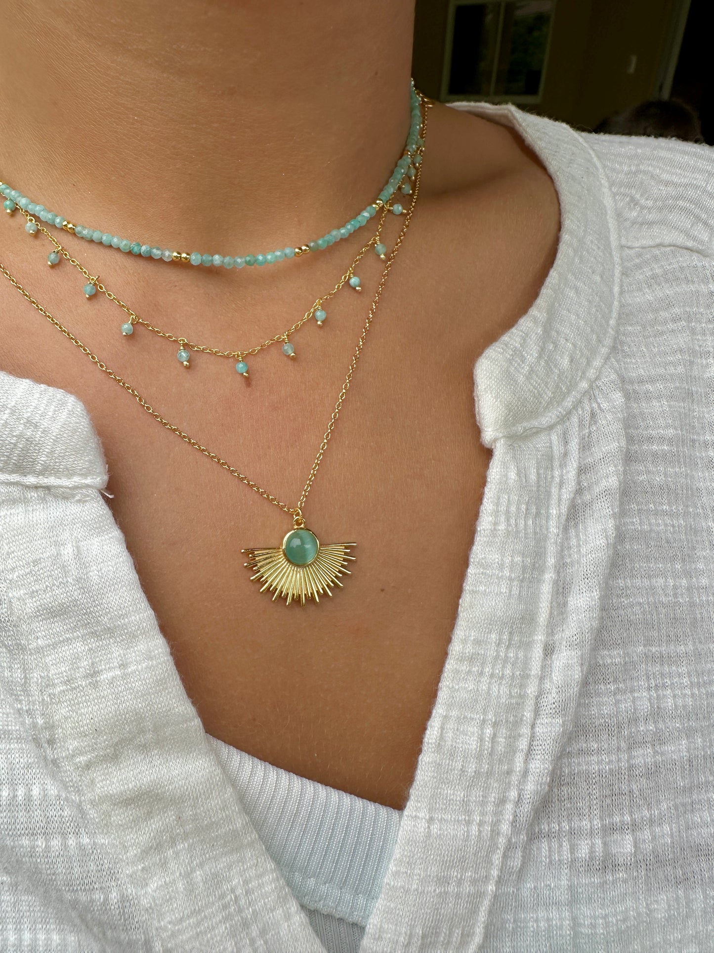 Premià gold necklace - different stones