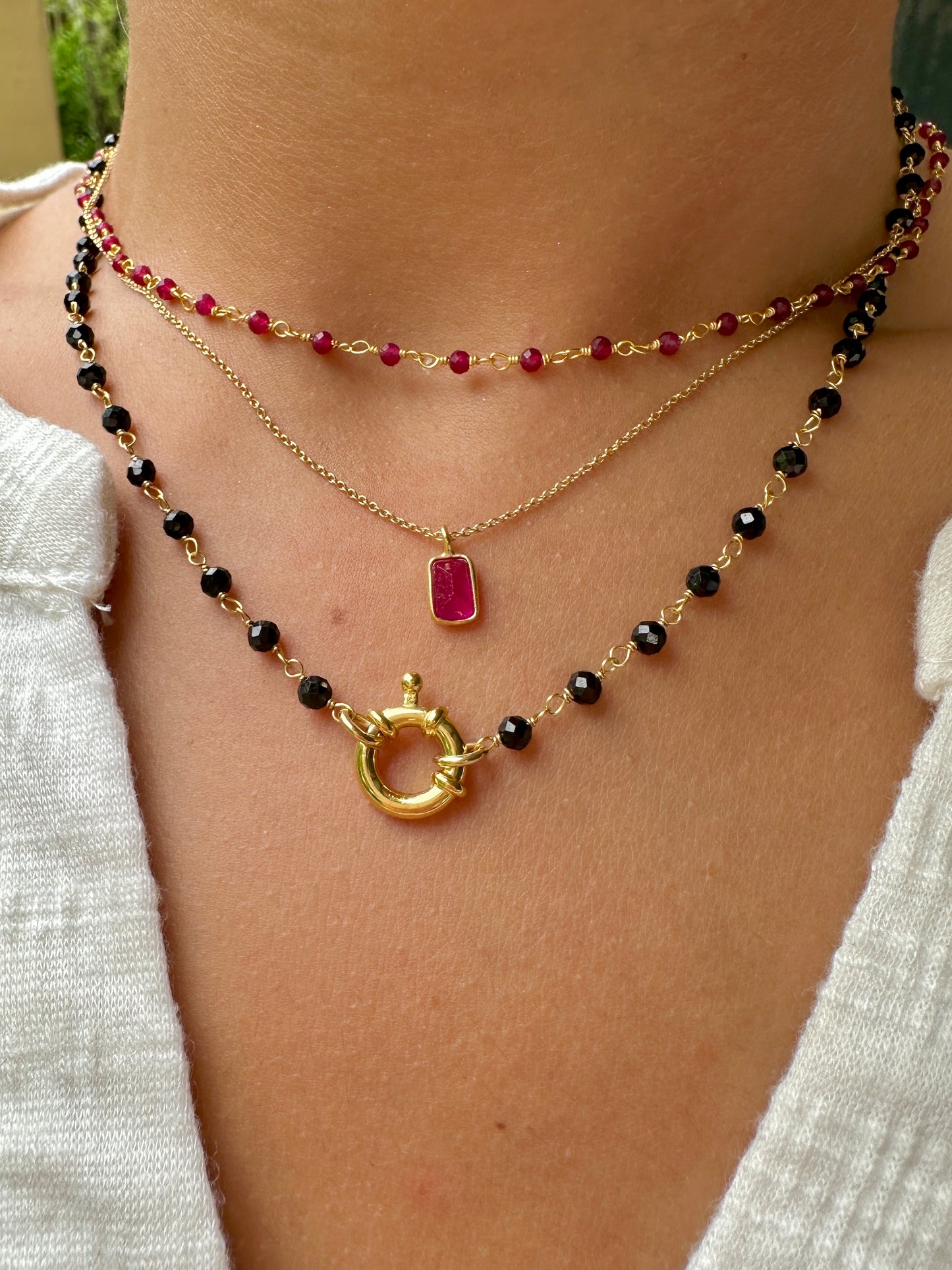 Collar Ibiza oro - diferentes piedras