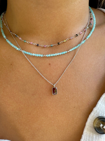 Badalona silver necklace - different stones