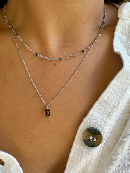 Badalona silver necklace - different stones