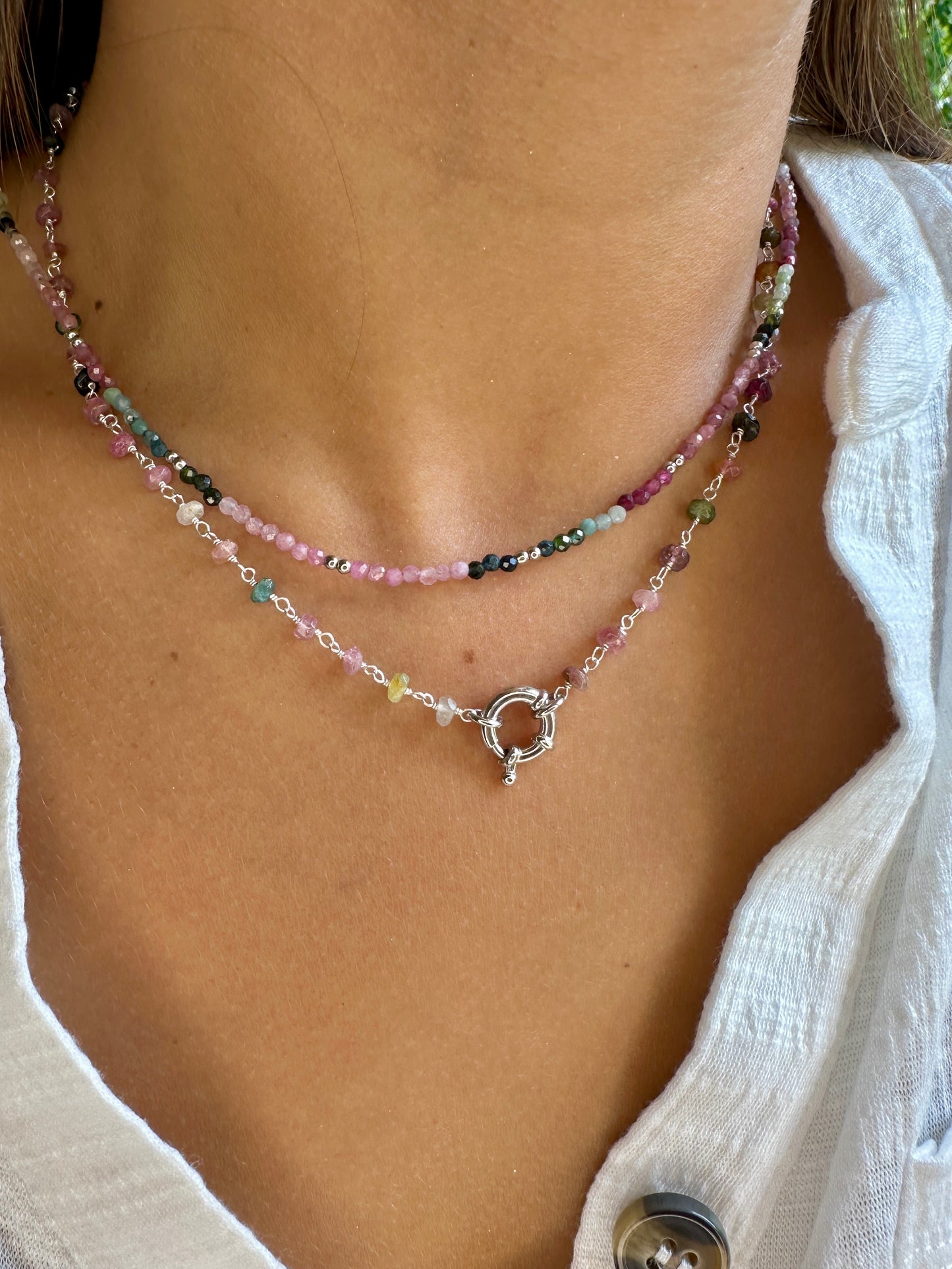 Cabrils silver necklace - different stones