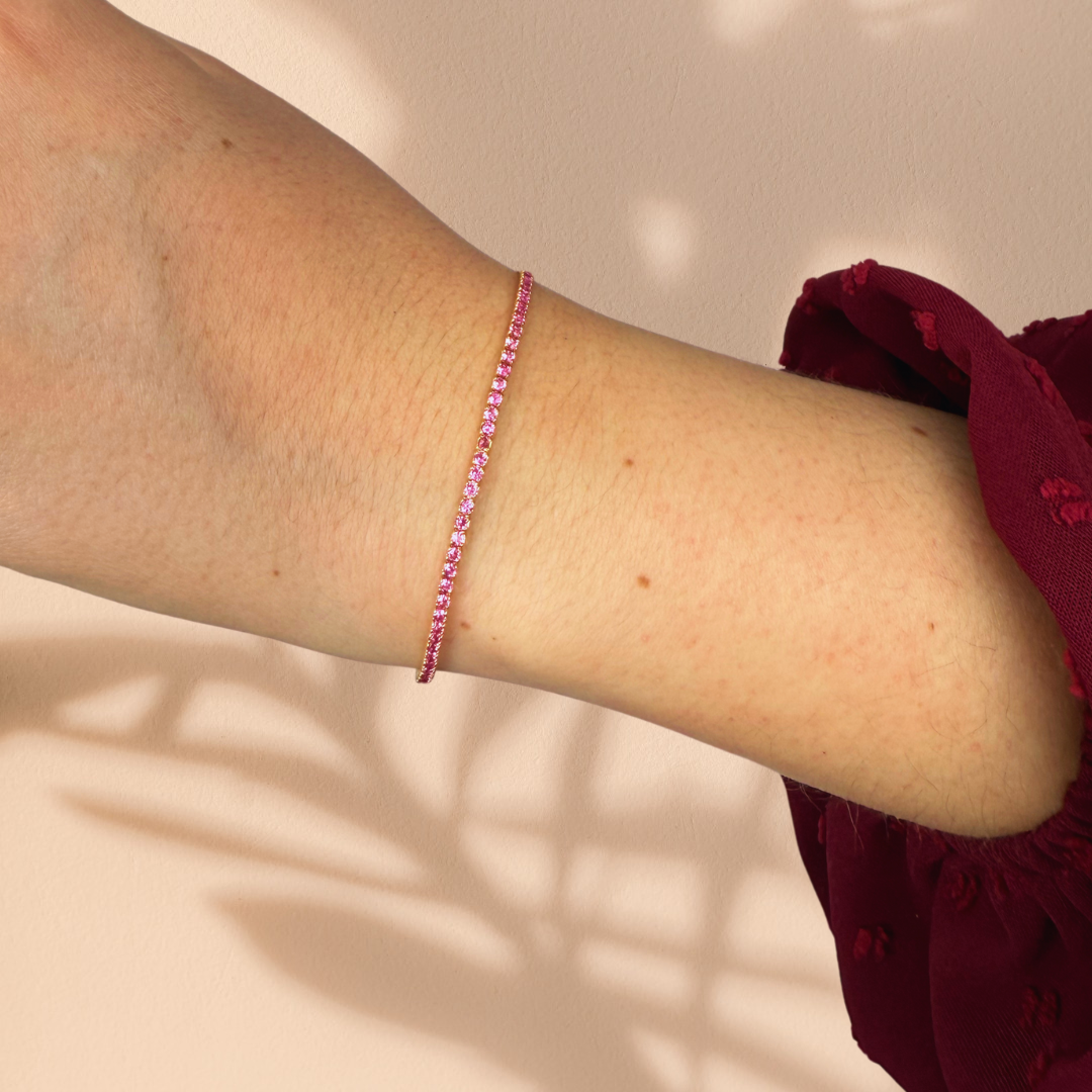 Riviere gold bracelet - different zircons