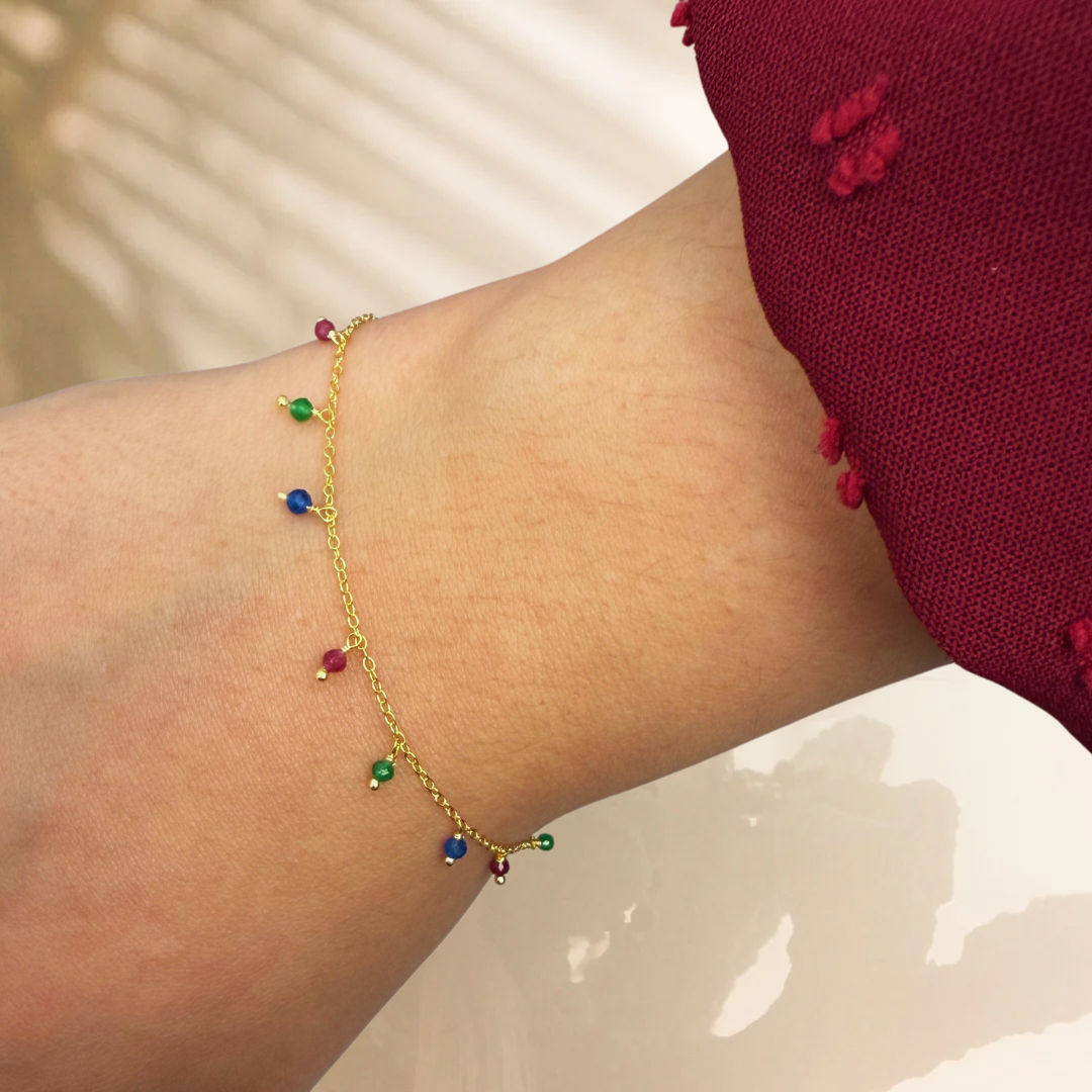 Premià gold bracelet - different stones