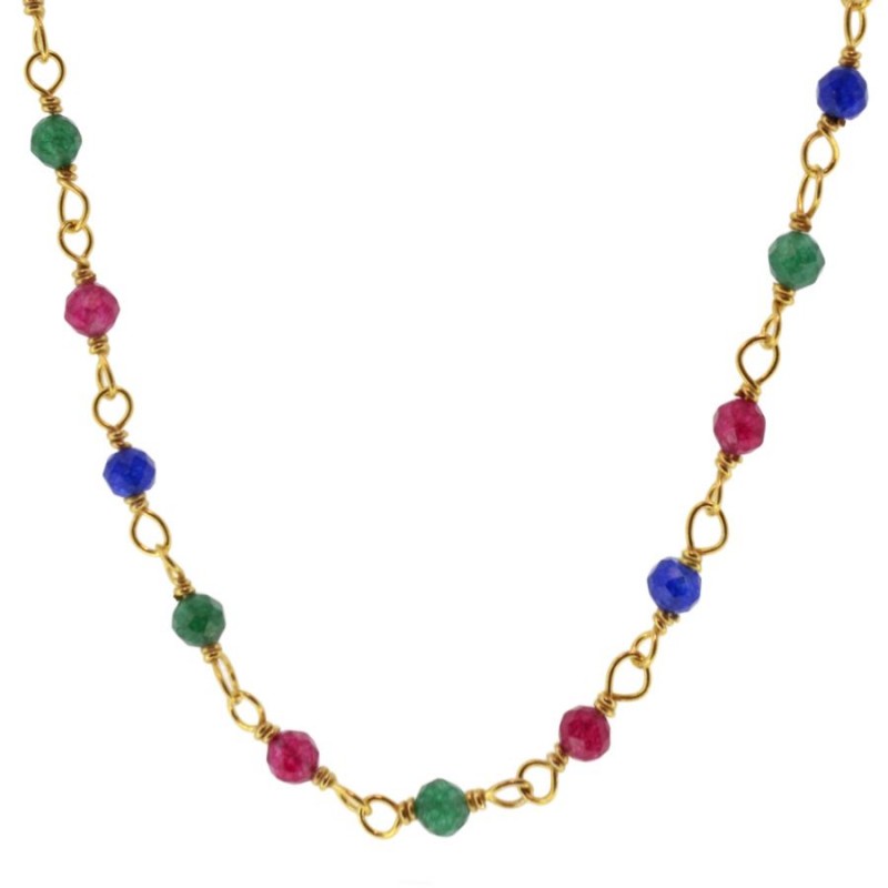 Badalona necklace with multicoloured Jade