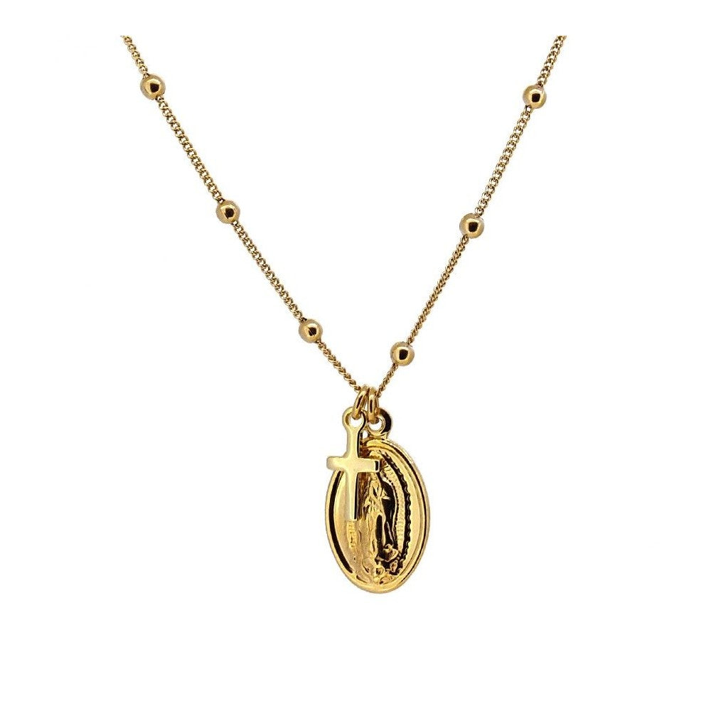 Alp necklace with Virgin of Guadalupe and cross