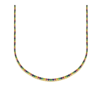 Riviere necklace with colored zirconia