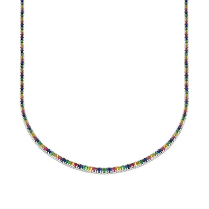 Riviere necklace with colored zirconia