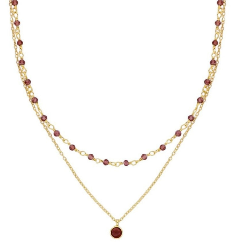 Vilassar de Mar Necklace with Mozambique Garnet