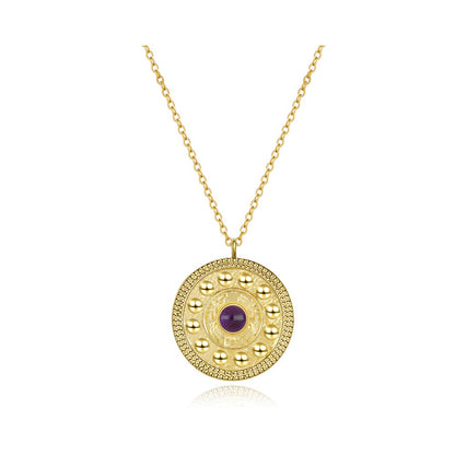 Gold mandala necklace - different stones