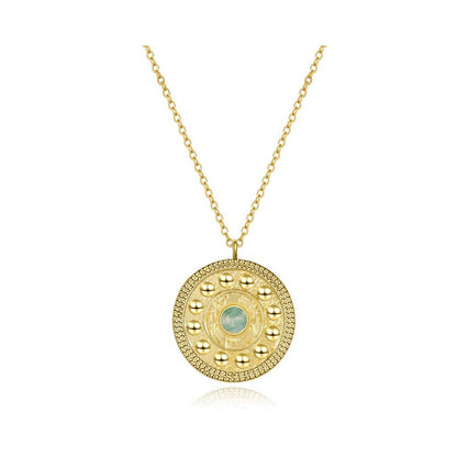 Gold mandala necklace - different stones