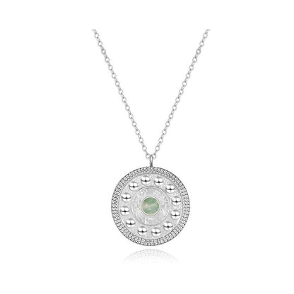 Silver mandala necklace - different stones